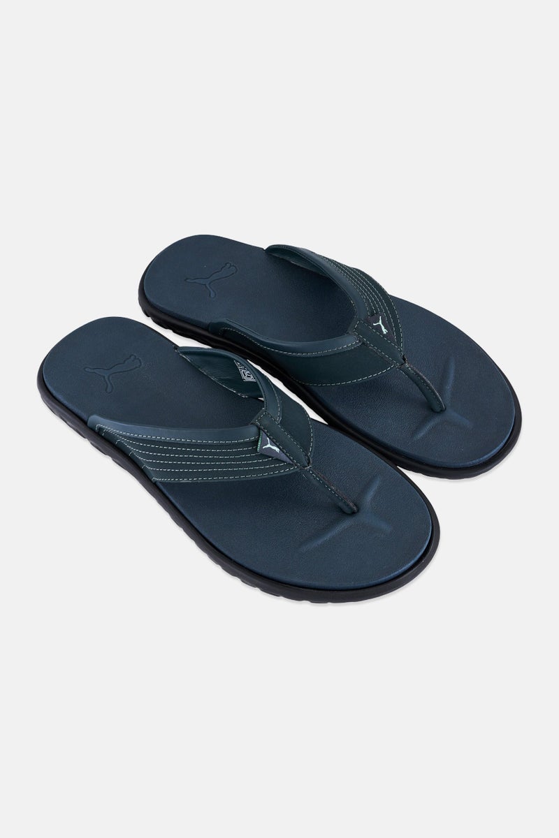 PUMA Men Brand Logo Slip On Slippers, Dark Green - Image 2